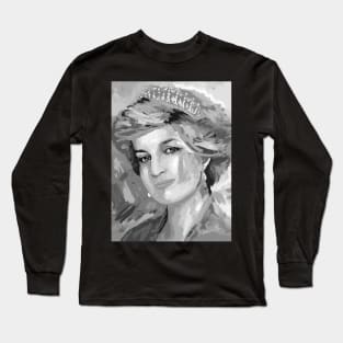 Princess Diana Black and White Long Sleeve T-Shirt